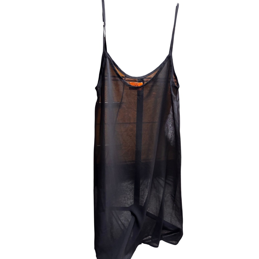 Sheer Mesh‎ Spaghetti Strap Marycrafts Slip Dress XS Black
